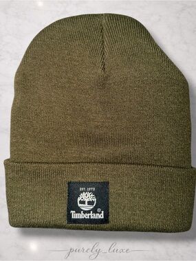 Timberland Olive Green Knit Beanie